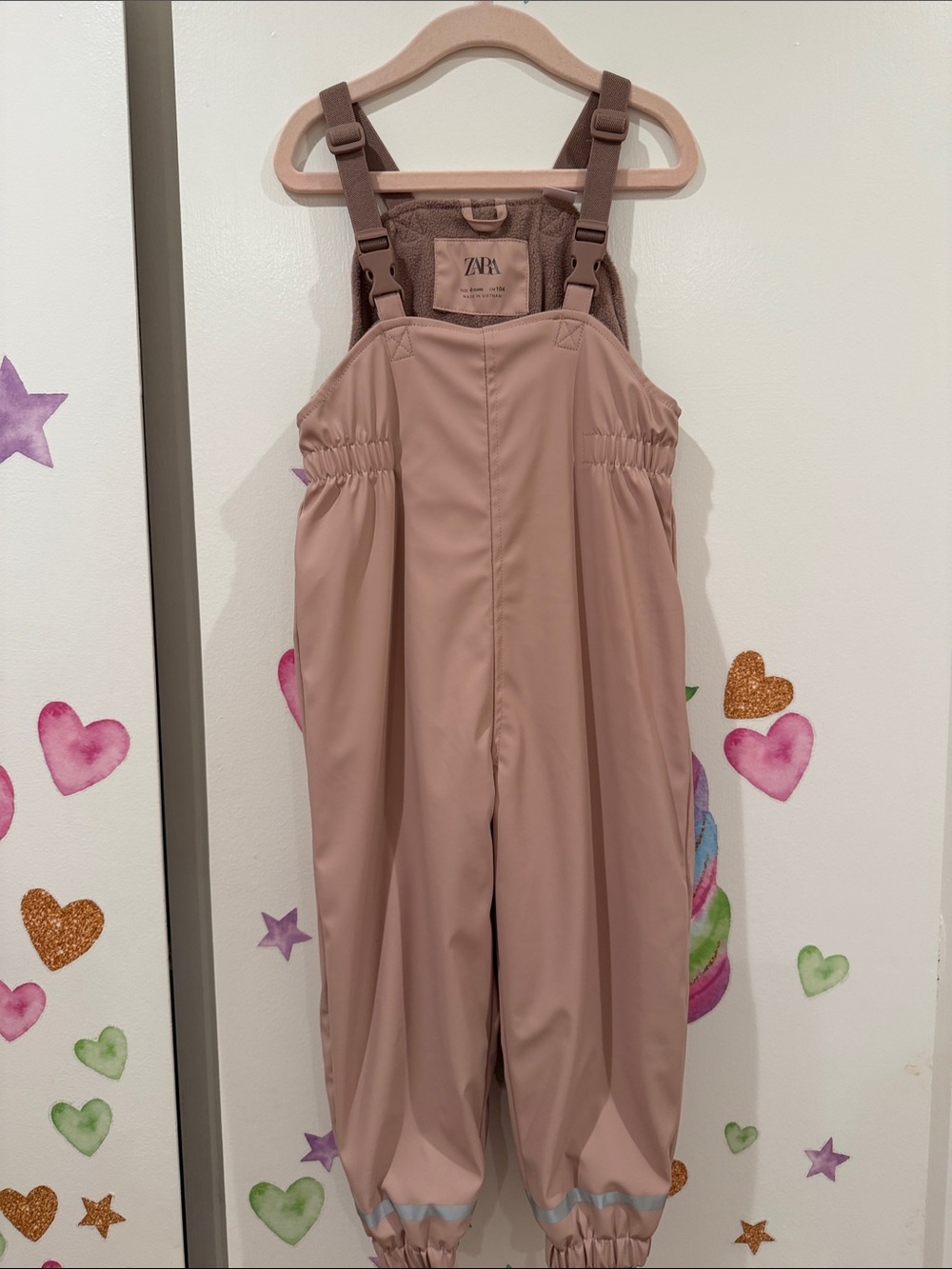 ZARA Dusty Pink Waterproof Fleece Lined Jumpsuit